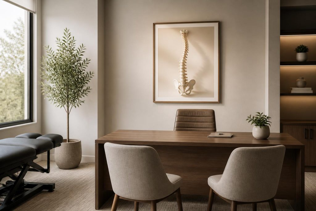 Calm consultation space for chiropractic care